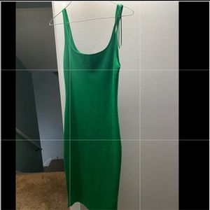 Green midi dress